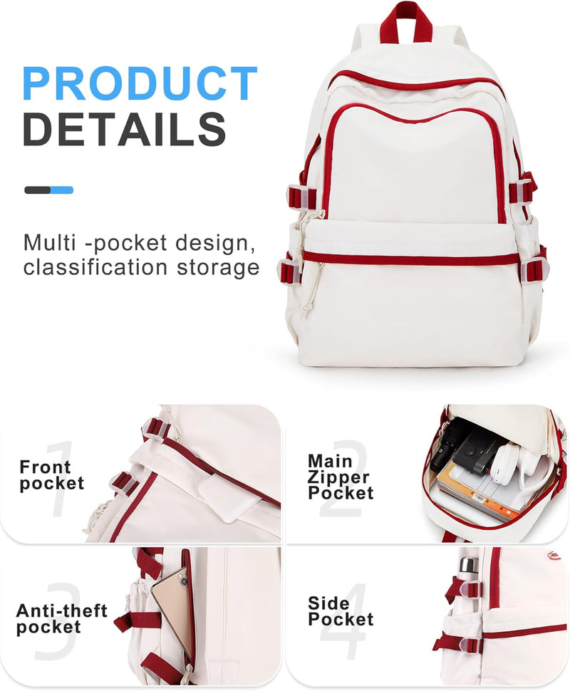 VECAVE Lightweight Casual Laptop Backpack Purse for Women,Travel Backpack with laptop compartment