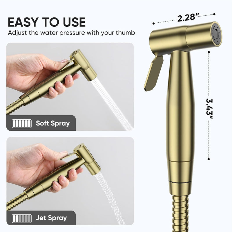 Arofa Black Bidet Sprayer, Handheld Bidet Sprayer for Toilet - Bidets for Existing Toilets Adjustable Water Pressure Control with Bidet Hose, Cloth Diaper Bidet Toilet Sprayer for Baby/Feminine Wash