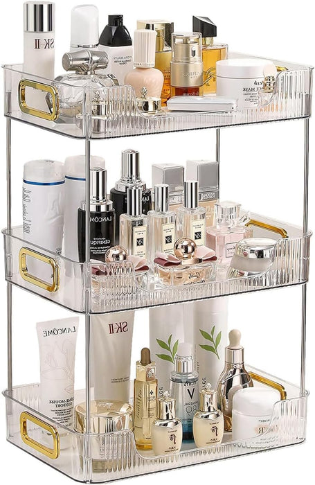 U-HOOME Bathroom Counter Organizer, Countertop Organizer and Storage,Bathroom Shelf Organizer,Cosmetics Skincare Shelf Organizer,Makeup Organizer Perfume for Dresser Vanity Tray, Spice Rack (Clean3)
