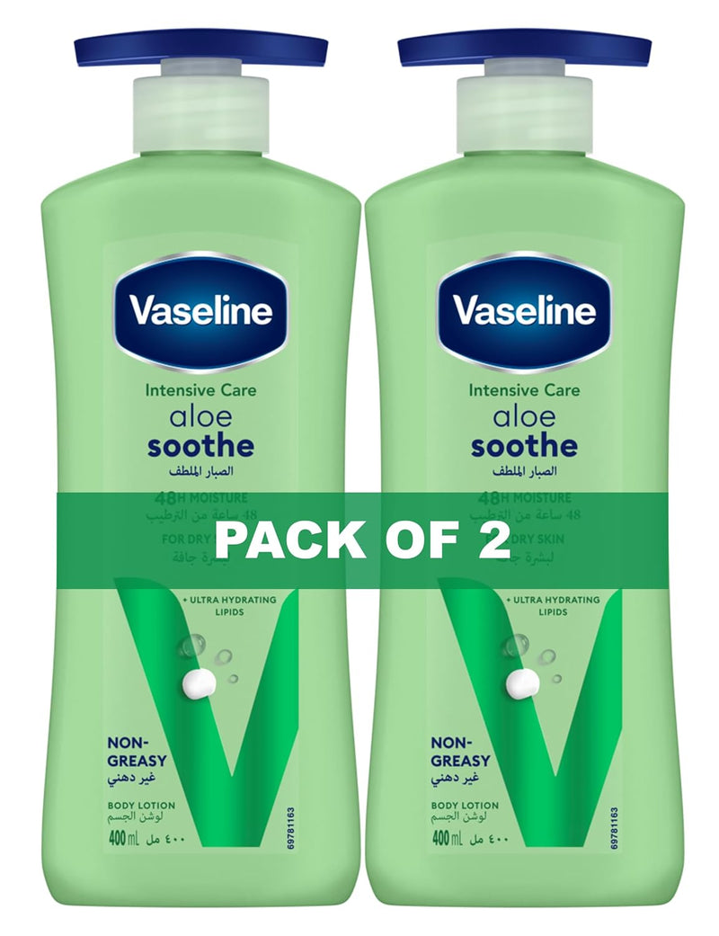 Vaseline Body Lotion Aloe Soothe, 2 X 400ml