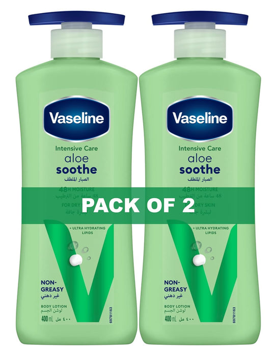 Vaseline Body Lotion Aloe Soothe, 2 X 400ml