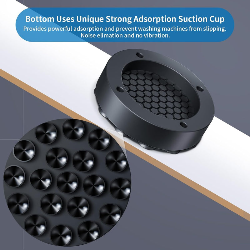 Anti Vibration Pads for Washing Machine with Strong Adsorption Suction Cup 4PCS Vibration Feet for Washing Machine & Dryer Washing Machine Feet Pad Washing Machine Rubber Feet Pad [energy Class A]