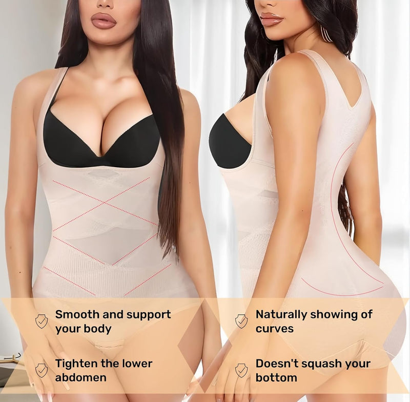 ACICSCK Shapewear for Women Tummy Control Bodysuit Open Bust Seamless Full Breathable Lightweight Mesh Lift buttocks Body Shaper