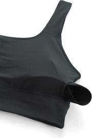 CRZ YOGA Womens Butterluxe U Back Sports Bra - Scoop Neck Padded Low Impact Workout Yoga Bra with Built in Bra