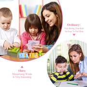 Cavebit Audible Talking Flash Cards for Toddlers 2-4 Years, 112 Cards 224 Words Educational Toys for 2 3 4 5 6 Year Old Boys Girls, Sight Words Kindergarten (Pink)