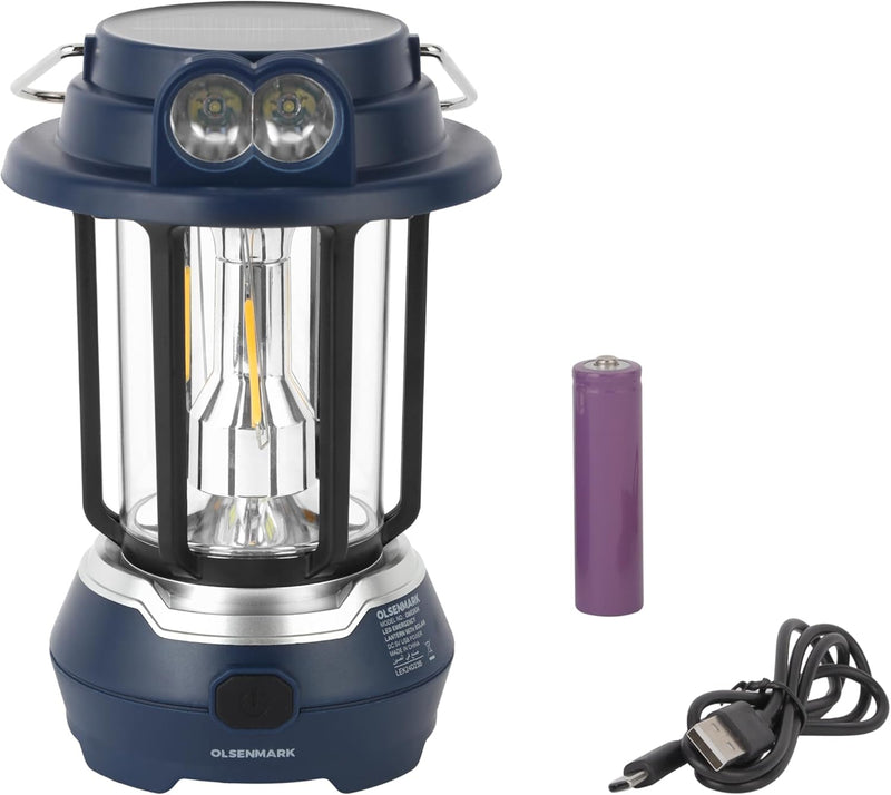 Olsenmark LED Emergency Lantern with Solar OME2824, Energy Efficient Design, Super Bright and 7 Hours Working Compact, Portable and Light-Weight Design with Long Operating Time