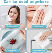 100 Count Disposable Face Towel, Biodegradable Cotton Facial Dry Wipes, Super Soft & Thick Face Cloth, Lint-Free Face Towelettes for Sensitive Skincare, Makeup Remover Dry Wipes, Facial Cleansing