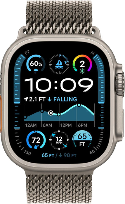 Apple Watch Ultra 2 GPS + Cellular 49mm Smartwatch, Sports Watch with Black with Rugged Titanium Case with Black Ocean Band. Fitness Tracker, Precision GPS, Extra-Long Battery Life