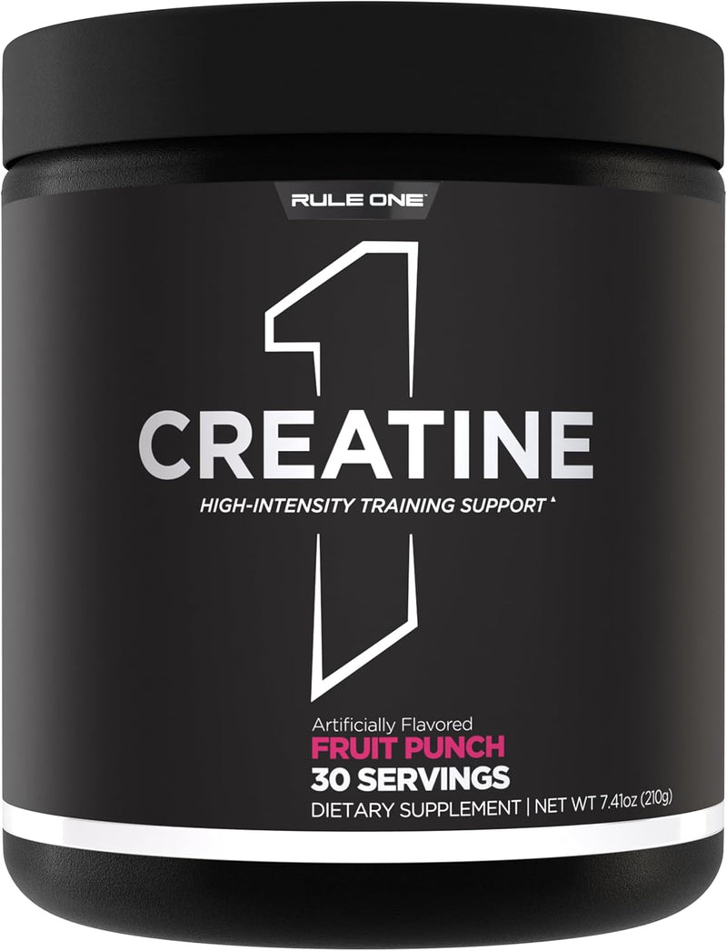 Rule 1 Creatine Powder Pure Micronized Creatine Monohydrate for High-Intensity Exercise and Lean Body Mass Support, Flavored and Unflavored (60 Servings, Fruit Punch) - Fruit Punch 30 Servings
