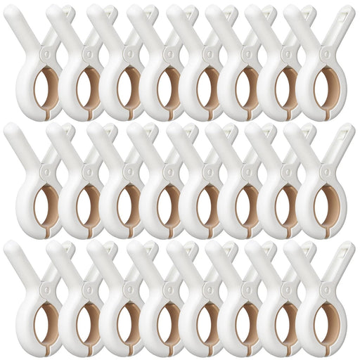 Sunkaioo 24 Pack Plastic Clothes Pins with Strong Anti-Rust Springs,Heavy Duty Beach Towel Clips,Laundry Clothespins to Keep Your Towel, Clothes, Blankets to Dry on Clothesline and Hanging Rack