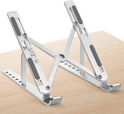 Large sizeWEC-Tech Portable Laptop Stand, Adjustable Tablet Notebook Stand for tablets, mobile phones and computers, Laptop Desk Riser Foldable Notebook Cooling Stand- (Silver) - Silver