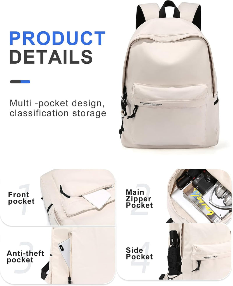 VECAVE Lightweight Casual Laptop Backpack Purse for Women,Travel Backpack with laptop compartment
