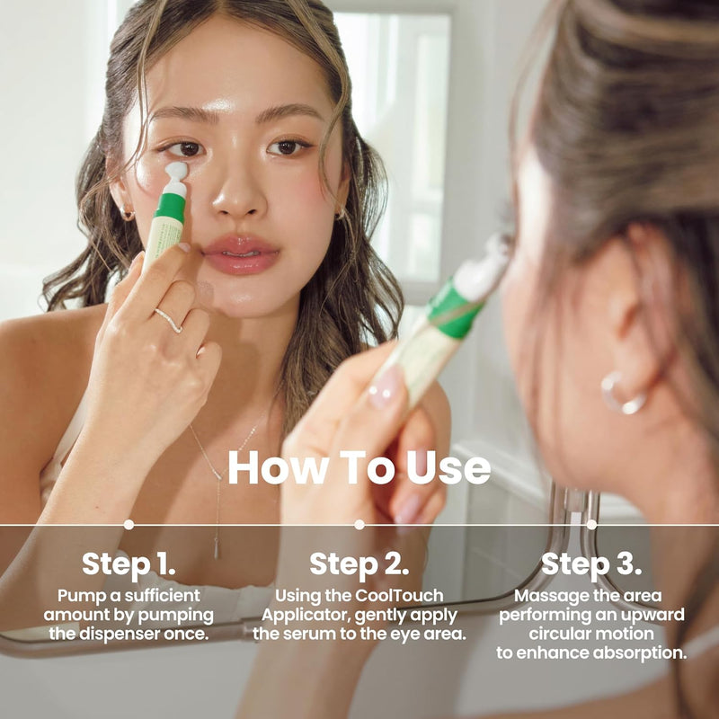 Vegan Collagen Eye Serum 10ml - K Beauty Triple Hyaluronic Acid & Peptide Collagen Serum for Skin Elasticity, Reduce Fine Lines & Dark Circles - Vegan Korean Skin Care Eye Cream - 0.33 fl. oz.