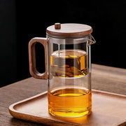 Cydiva Enchanti Tea Pot, 650 ML Glass Teapot with Infuser & Lid, Transparent Heat-Resistant Teacup with Handle and Metal Filter for Loose Leaf & Herbal Tea Brewing