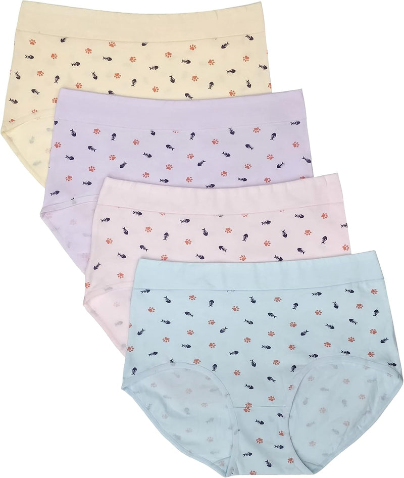 Premium Cotton Four-way stretch Panties - MULTIPACK - Regular and Plus Sizes - Classic Briefs for Women