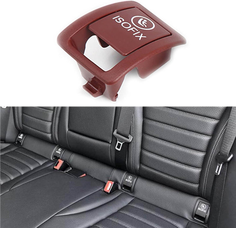 Cakievro for Mercedes W205 Car Rear Child ISOFIX Switch Seat Safety Cover for Benz C Class W205 C300 C350 C200 C180 2015-2021 2059200513 (Light Beige)