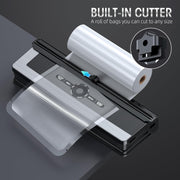 8 in 1 Food Vacuum Sealer Machine, Vacuum Sealer Machine with Build-in Cutter Automatic Air Sealing System LED Indicator for Food Storage Dry and Moist Food Modes with 5 Pcs Seal Bags Kit (Black)