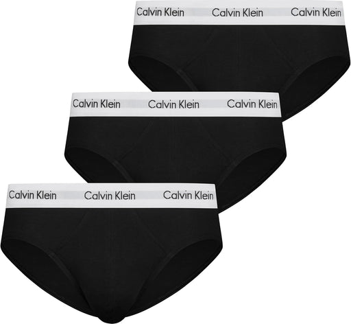 mens 3P Hip Brief Boxer Short - Black w White WB