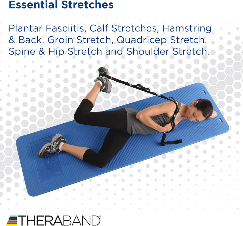 THERABAND Stretch Strap with Loops to Increase Flexibility, Dynamic Stretching Tool for Athletes Including Dancers, Cheerleaders, Gymnasts, Runners, Pilates and Yoga Elastic Stretch Out Band