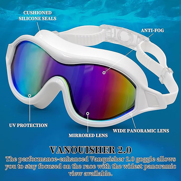 Joyzzz Swim Goggles, Swimming Goggles with Nose Cover, Womens Swim Goggles with Anti Fog No Leak Design, Swim Goggles Adult with Premium PC Material, Swim Goggles for Unisex Adult, Women and Men