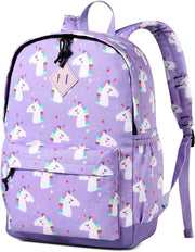 Kids Backpack for Boys, Girls Cute Backpack for School Children's Bookbag - Purple Unicorn