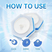 BIGTHREE Toilet Wand Refills, 30 Refills Disposable Toilet Wand Heads Brush Compatible for Clorox Toilet Wand Refills, Toilet Cleaning Sponges Heads Toilet Wand Refills, Replacement Cleaning Brush