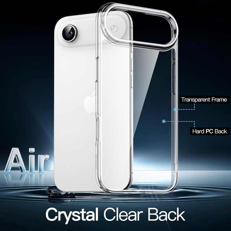 JETech Case for iPhone Air, Non-Yellowing Shockproof Phone Bumper Cover, Anti-Scratch Clear Back, 6.5-Inch Display (Clear) - Clear