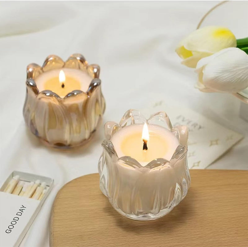 MAKINGTEC Clear Tealight Candle Holder Set of 12, Clear Glass Tealight Candle Holders for Wedding Party, Tea Light Candles Holder Bulk for Centerpiece Thanksgiving Christmas Party (2 X1.4, Clear)