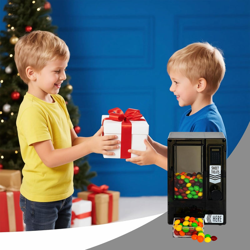 Cute Manual Candy Dispenser for Desktop, Mini Vending Machine for Mini Candies, Birthday Christmas Gift for Girls Friends (Black)