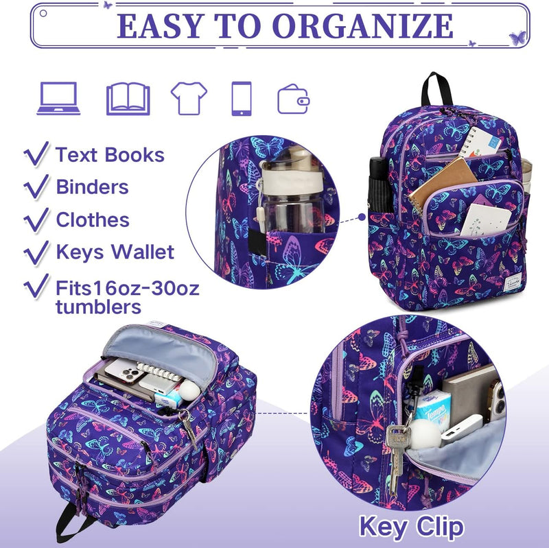 VASCHY School Backpack for Women, Unisex Large Bookbag Schoolbag Casual Daypack for High School/College/Teens/Travel/Work
