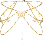 Women's Hang Low Multi Link Waist Chain, Waist Chain Belt in Gold Tone Mult Layer Women Metal Chain Belt, Adjustable Waist Link Belt Skinny Waistband Chain Decor Belts for Dress Jeans