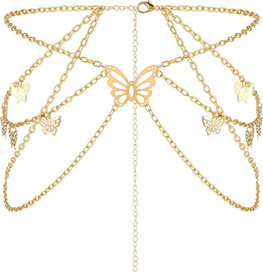 Women's Hang Low Multi Link Waist Chain, Waist Chain Belt in Gold Tone Mult Layer Women Metal Chain Belt, Adjustable Waist Link Belt Skinny Waistband Chain Decor Belts for Dress Jeans