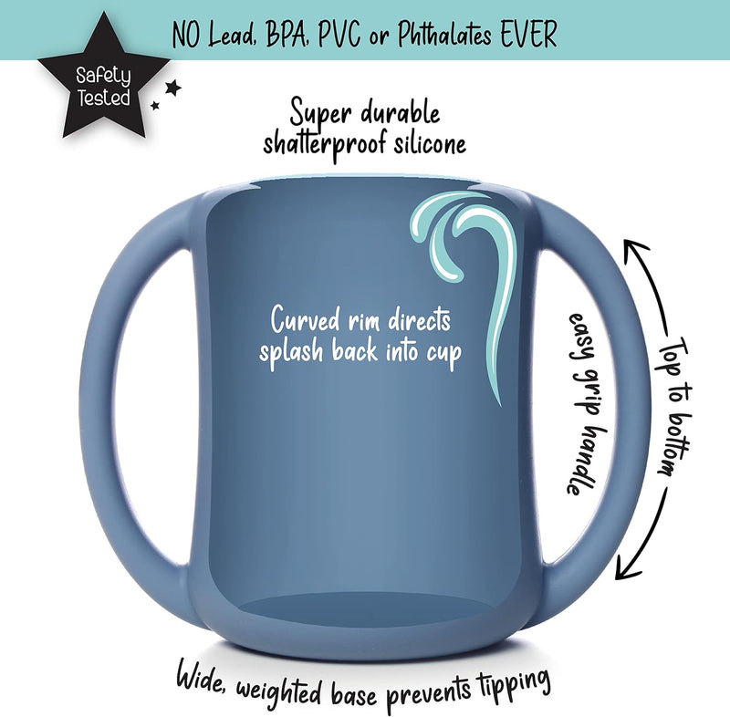 PrimaStella Unbreakable Silicone Baby and Toddler Training Cup (Periwinkle)