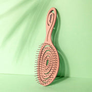 Ninabella Organic Detangling Hair Brush for Women, Men & Children - Does not Pull on Hair - Hair Straightening Brushes for Straight, Curly & Wet Hair - Unique Spiral Hairbrush, Rose Gold