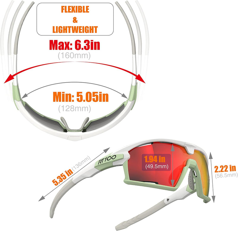 RT100 RIDE YOUR WAY Professional wrap around Frameless Cycling Sunglasses for Men and Women