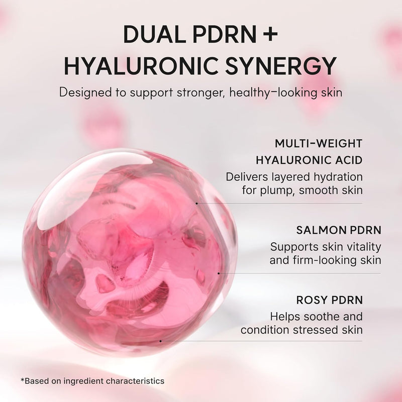 PDRN Booster Shot Serum, Rosy-PDRN & Peptides for Glowy, Healthy Skin, 30ml/1.01 fl oz