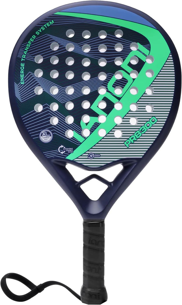 Padel Racket Carbon Fiber Surface with EVA Memory Flex Foam Core Padel Tennis Racquets Lightweight - 8300-green