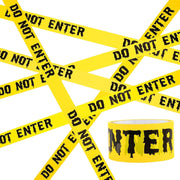 Tiokkss Halloween Caution Tape Roll 4.8CM25M,Scary Party Halloween Decorations Indoor Outdoor,Yellow Do Not Enter Tape.Hazard Warning Barricade Safety Tape For Party