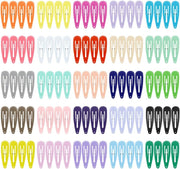 KUBOM 100 Pieces 1 Inch Snap Hair Clips No Slip Metal Hair Clip Barrettes For Girls Toddlers Kids Women (50 Pairs) - Solid