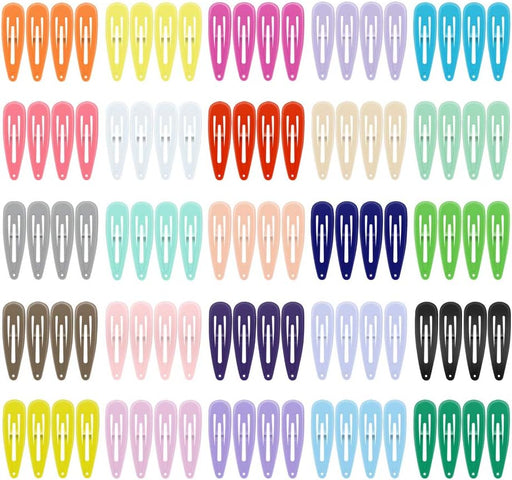 KUBOM 100 Pieces 1 Inch Snap Hair Clips No Slip Metal Hair Clip Barrettes For Girls Toddlers Kids Women (50 Pairs) - Solid