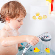 AYNKH 50PCS Rubber Ducky with Storage Mesh Bag, Float and Squeak Mini Small Yellow Ducks, Baby Shower Toy Party Decoration Fishing Game for Toddlers Boys Girls