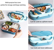 Generic Stainless Steel Lunch Box 1200ml, 4 Compartment Bento Lunch Box for Adults & Kids, Leakproof Food Storage Container with Handle for Office, School & Travel, Safe Steel Food Container