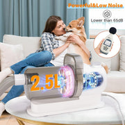 SKY-TOUCH Dog/Cat Hair Vacuum & Grooming Kit, 12 in 1 Shedding Grooming Kit, 2L Large Capacity Low Noise Hair Remover Supplies for Dogs & Cats