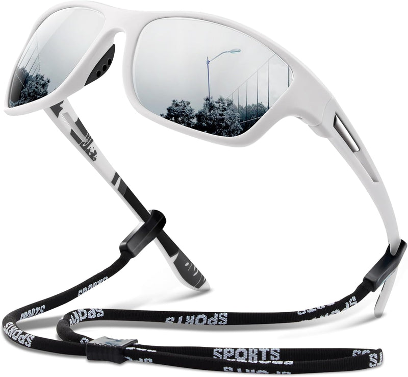 suoso Polarized Sports Sunglasses for Men: UV400 Protection Glasses Womens Wrap Around Goggles for Driving Fishing