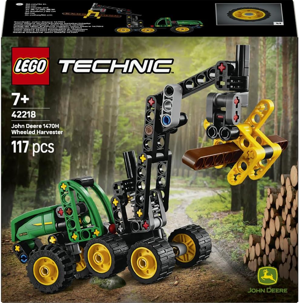 Technic John Deere 1470H Wheeled Harvester - Construction Vehicle Toy - STEM Model Kit w/a Rotating Boom & Working Claw - Gift for 7+ Year Old Boys - 42218 – image 10