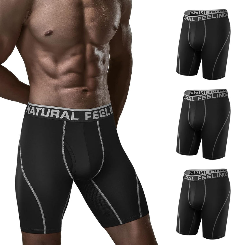 Natural Feelings Mens Boxer Shorts Soft Cotton Men Pack Breathable Mens Underwear Boxer Briefs