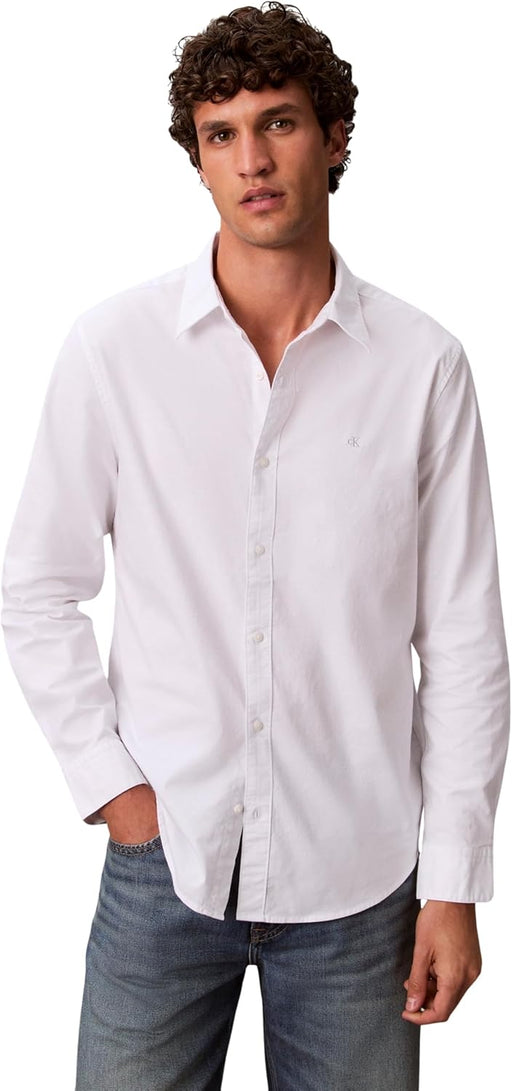 mens Ls Solid Oxford Classic Shirt Lv140em125 Shirts - Brilliant White
