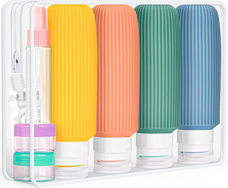 Noideeer Large Travel Bottles for Toiletries - BPA Free, Leak Proof With Labels, Portable Container