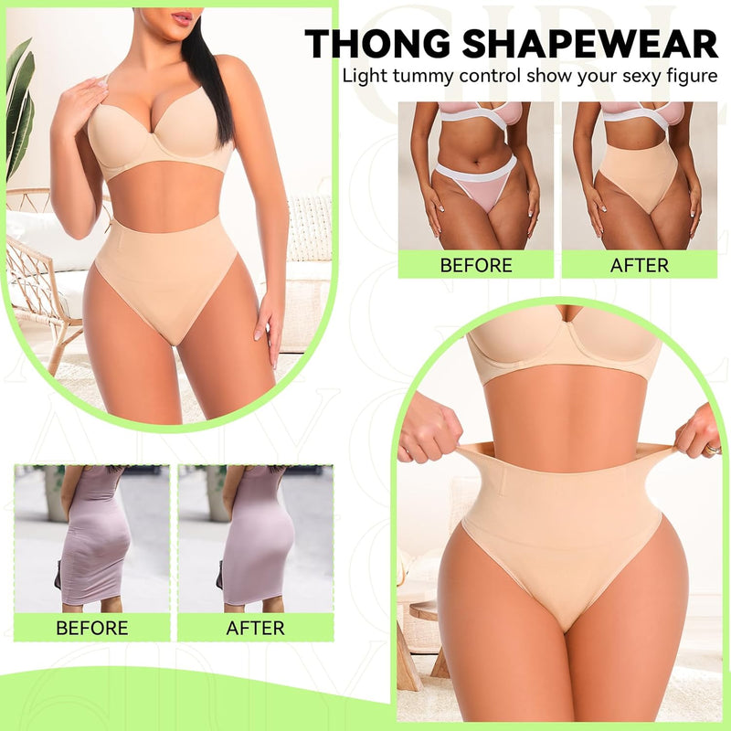 Tummy Control Thong Shapewear for Women Tummy Control Seamless Shaping Thong Underwear Body Shaper Panties