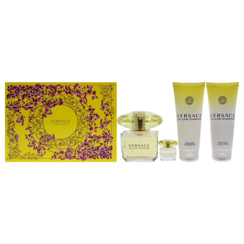 Versace Yellow Diamond Edt 100 ML 4Pcs Set